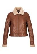 Women's cropped jacket with contrast borg, brown, 97-09-802-5-2XL, Photo 20
