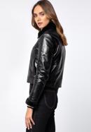 Women's cropped jacket with contrast borg, black, 97-09-802-1-L, Photo 3