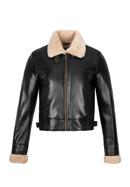 Women's cropped jacket with contrast borg, dark brown, 97-09-802-1-S, Photo 30