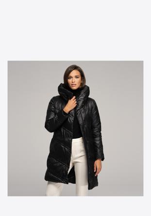 Women's down oversize jacket, black, 91-9D-404-1-XL, Photo 1