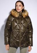 Women's quilted down jacket, green, 95-9D-406-1-S, Photo 1