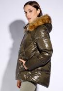 Women's quilted down jacket, green, 95-9D-406-1-2XL, Photo 3