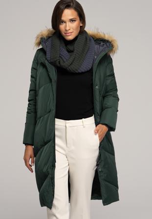 Women's down coat with snood, green, 91-9D-402-Z-3XL, Photo 1