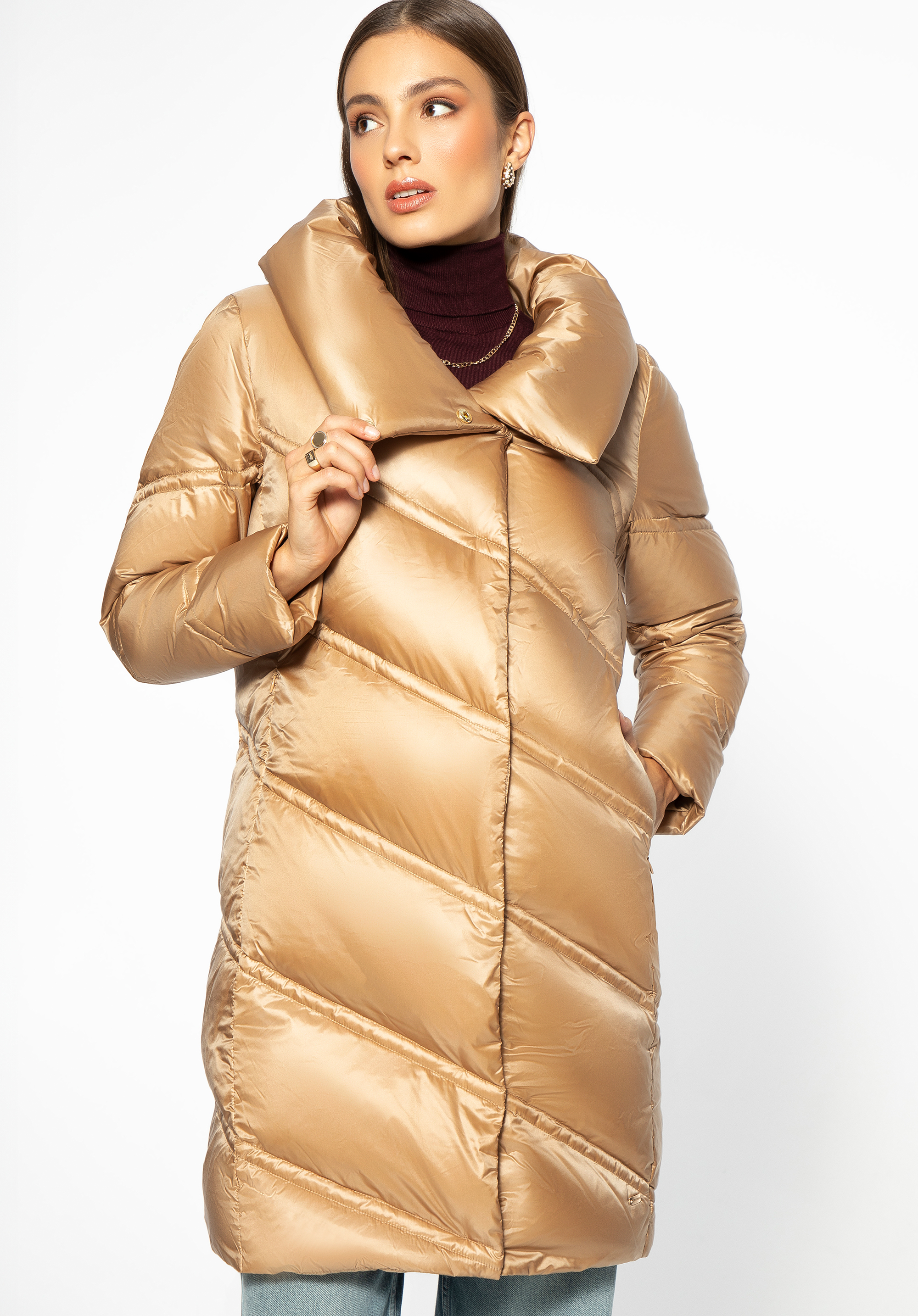 Gold on sale down coat