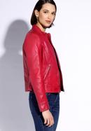 Women's leather biker jacket, pink, 96-09-803-1-XL, Photo 3