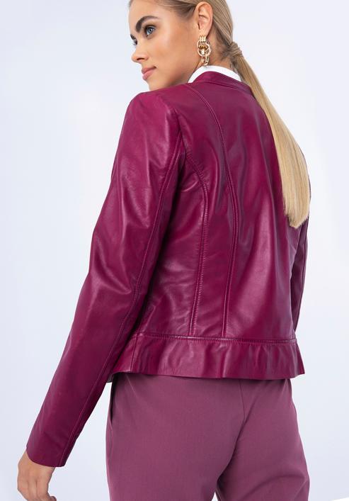 Women's leather jacket, pink, 97-09-804-Z-S, Photo 19