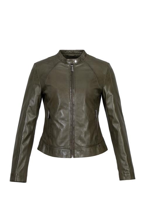 Women's leather jacket, green, 97-09-804-3-M, Photo 20