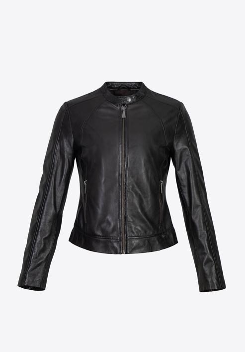 Women's leather jacket, dark brown, 97-09-804-N-S, Photo 30