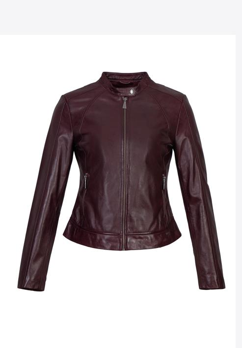 Women's leather jacket, plum, 97-09-804-P-L, Photo 30