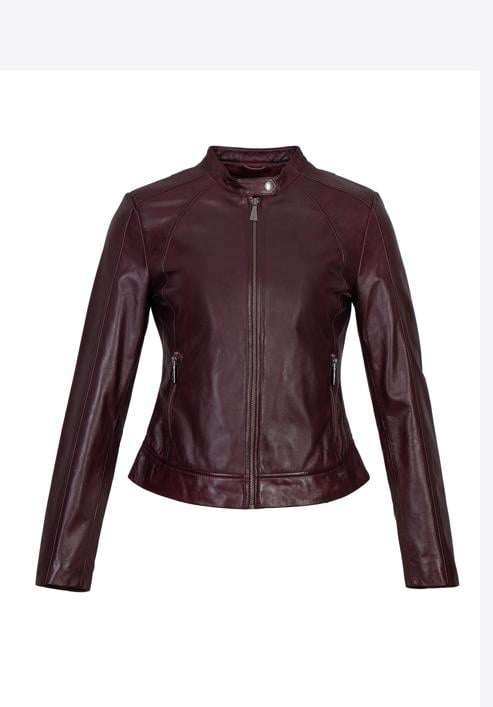 Women's leather jacket, plum, 97-09-804-P-S, Photo 30