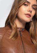 Women's leather jacket, brown, 97-09-804-Z-2XL, Photo 5
