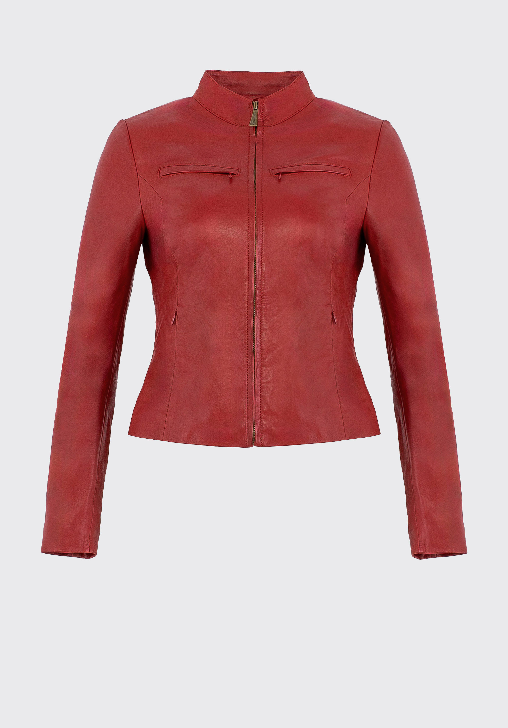 Women's leather racer jacket, red, 100-09-801-3-XL, Photo 1