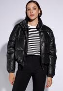 Women's faux leather puffer jacket, black, 95-9D-100-1-M, Photo 2
