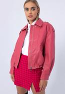 Women's faux leather oversize jacket, pink, 97-9P-105-P-2XL, Photo 17