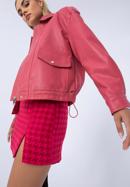 Damska kurtka z ekoskóry oversize z dużymi kieszeniami, różowy, 97-9P-105-1-XL, Zdjęcie 18
