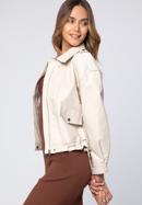 Women's faux leather oversize jacket, cream, 97-9P-105-0-L, Photo 2