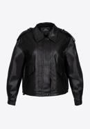 Women's faux leather oversize jacket, black, 97-9P-105-1-L, Photo 20