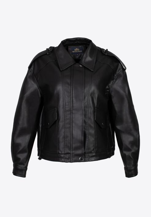 Women's faux leather oversize jacket, black, 97-9P-105-P-2XL, Photo 20