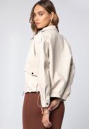 Women's faux leather oversize jacket, cream, 97-9P-105-P-2XL, Photo 3