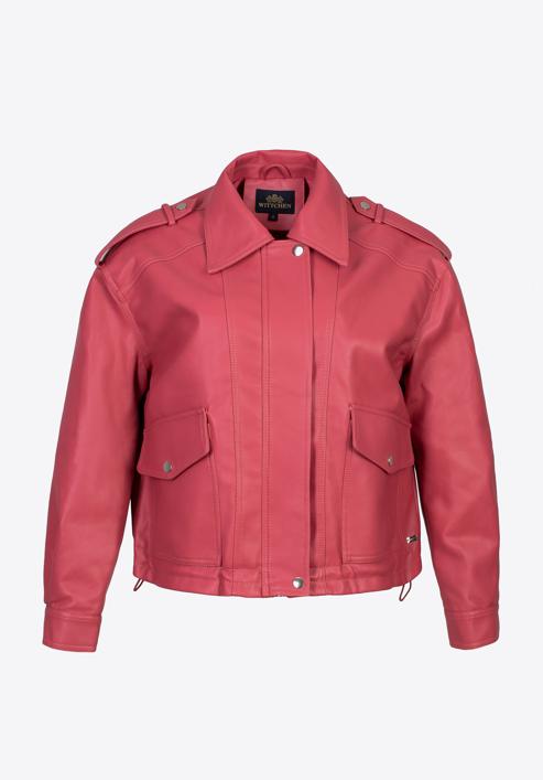 Women's faux leather oversize jacket, pink, 97-9P-105-P-M, Photo 30