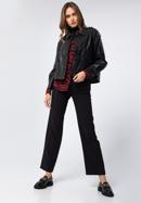 Women's faux leather oversize jacket, black, 97-9P-105-0-XL, Photo 4