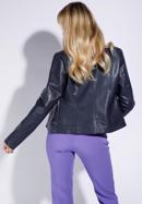 Women's faux leather racer jacket, navy blue, 95-9P-104-1-XL, Photo 3