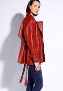 Women's faux leather belted jacket, red, 96-9P-104-1-XL, Photo 2