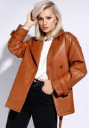 Women's faux leather belted jacket, brown, 96-9P-104-1-L, Photo 3