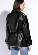 Women's faux leather belted jacket, black, 96-9P-104-1-XL, Photo 4