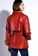 Women's faux leather belted jacket, red, 96-9P-104-3-XL, Photo 4