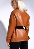 Women's faux leather belted jacket, brown, 96-9P-104-3-XL, Photo 4