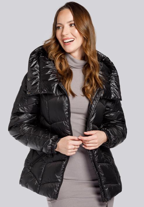 Chevron padded jacket, black, 93-9D-403-8-XL, Photo 1