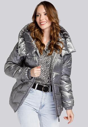 Chevron padded jacket, silver, 93-9D-403-8-S, Photo 1