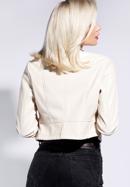 Faux leather cropped jacket, cream, 96-9P-109-N-M, Photo 4