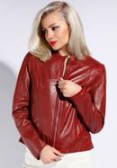 Women's leather jacket, red, 96-09-800-1-M, Photo 2