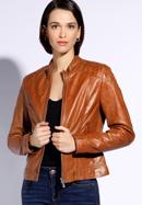 Women's leather jacket, brown, 96-09-800-1-L, Photo 2