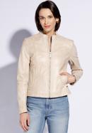 Women's leather jacket, light beige, 96-09-800-5-L, Photo 5