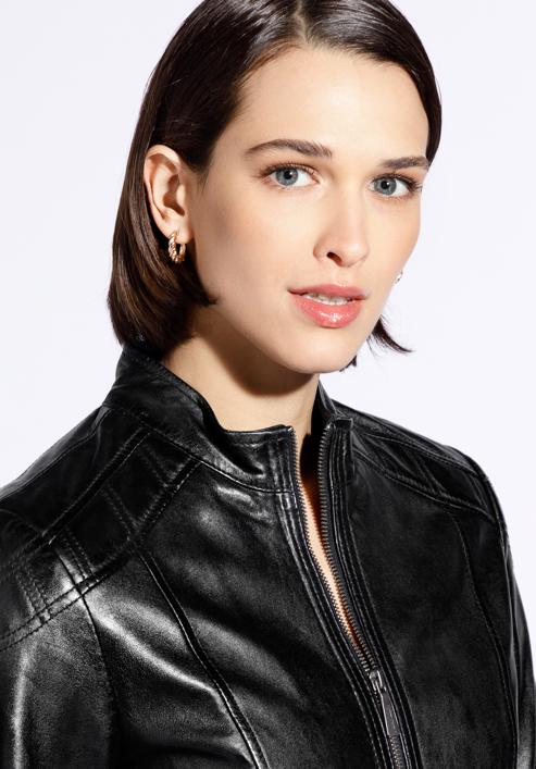 Women's leather jacket, black, 96-09-800-5-XL, Photo 6