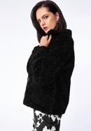 Women's teddy faux fur jacket, black, 97-9W-002-5-XL, Photo 3