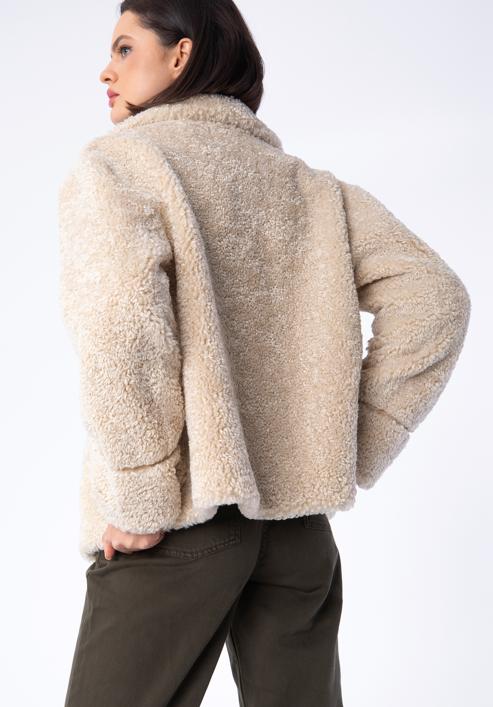 Women's teddy faux fur jacket, beige, 97-9W-002-1-S, Photo 4