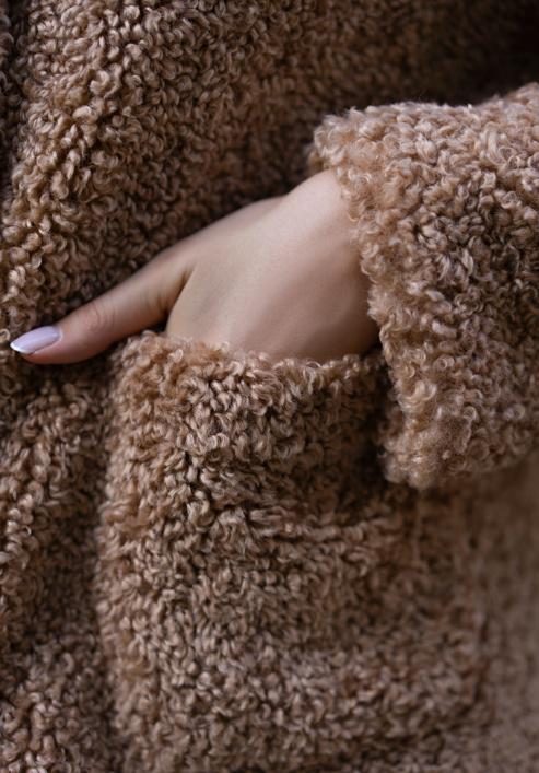 Women's teddy faux fur jacket, brown, 97-9W-002-1-M, Photo 6