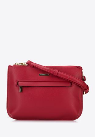 Women's crossbody bag with two compartments, red, 96-4Y-719-3, Photo 1
