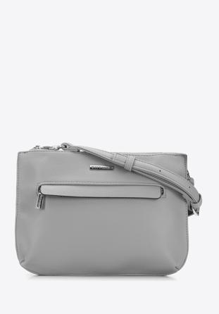 Women's crossbody bag with two compartments, grey, 96-4Y-719-7, Photo 1