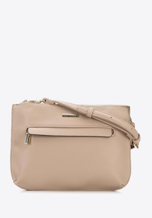 Women's crossbody bag with two compartments, beige, 96-4Y-719-9, Photo 1