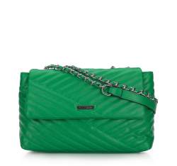 Damska torebka pikowana na łańcuszku, zielony, 94-4Y-701-Z, Zdjęcie 1