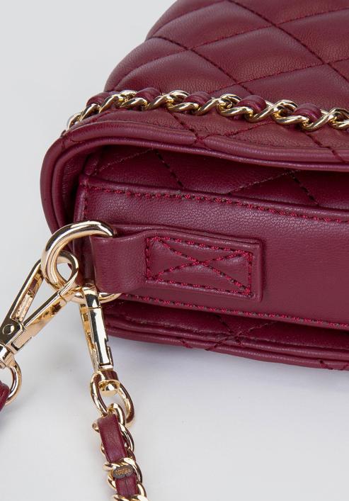 Quilted chain flap bag, burgundy, 93-4Y-216-2, Photo 4