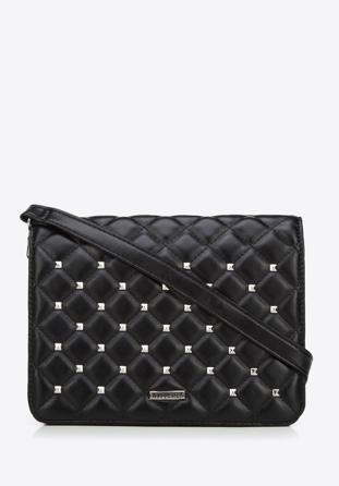 Women's studded quilted flap bag