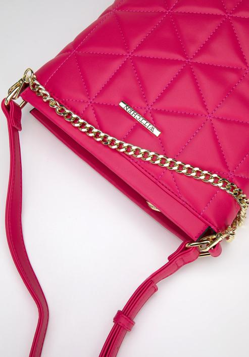 Quilted faux leather crossbody bag, pink, 96-4Y-702-P, Photo 4