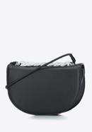 Faux leather saddle bag with chain detail, black, 93-4Y-526-5, Photo 2