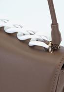 Faux leather saddle bag with chain detail, brown, 93-4Y-526-5, Photo 5